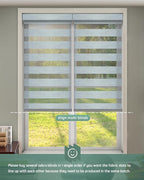 Yoolax Motorized Zebra Blinds Works with Alexa, Motorized Blinds with Remote Custom Size, Privacy Electric Zebra Shades for Windows (80% Shading Luxury Grey)