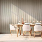 Art3dwallpanels Slat Wall Paneling, 104'' x 6.3'' Glossy Metal Finish WPC Soundproof 3D Wall Panels for Interior Wall Decor, 8 Pack Wavy Grain Panel Wall Slats, Champagne Silver