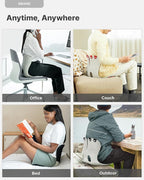 Curble GRAND(Extra Wide & Sturdy) 2PACK – Ergonomic Chair Back Support, Lumbar Support for Posture Correction, Back Pain Relief, Perfect for Office Chair, Floor Seat, Work from Home, Patented(2P Grey)