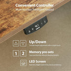 Agilestic Electric Standing Desk, L-Shaped 59 Inches Height Adjustable Desk, Sit and Stand up for Work Office Home, Ergonomic Rising Computer Table for Home Office with Splice Board, Rustic Brown