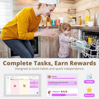 Dragon Touch Digital Calendar 21.5 Inch Touch Screen, Electronic Wall Calendar Chore Chart for Family Monthly/Weekly Planner, Interactive Display for Home Organization, Desk Mount Included - White