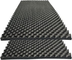 KTOESHEO 2 PCS Acoustic Panels,48''X24''X2'' Egg Crate Foam Soundproof Foam Wall Panels,High Density Fireproof Noise Cancelling Foam Studio Foam Panel,Noise (Black)