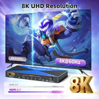 ALYYDBG 8k@60Hz HDMI 2.1 Switch 5 in 1 Out Supports 4K@120Hz HDR10+ HDCP 2.3 VRR, HDMI Switch Compatible with PS4/5 Xbox Nienteen Swtich Roku Fire Stick Apple TV to Connect Your TV Monitor Projector