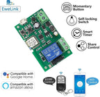 Newgoal 1-Channel Ewelink App Remote Control WiFi Wireless Switch Relay, self-Locking, Interlock Mode, with 433RF Remote Control, Used to Access and Control Smart Garage Doors