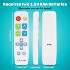 EZclicker Plus Big Button Universal TV Remote (White) Simple Easy to Use, Works with Major TV Brands (2xAAA Batteries Not Included)