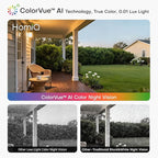 HomiQ 3MP 2K Window Camera for Home Security, 5Ghz & 2.4Ghz WiFi Human Detection Alert, AI Full Color Night Vision with Anti-Glare No Reflection 24/7 Recording, Easy Magnetic Mount for House/Apartment