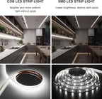 Pandery COB LED Strip 5m,16.4ft LED Strip Lights,Touch Dimmable LED Strips,CRI90+,6000K Daylight White LED Tape Lights,1600LEDs,24V cob led,Indoor for Bedroom,Kitchen,TV,Mirror,Cabinet