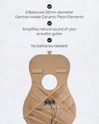 Journey Instruments Passive Piezo Acoustic Pickup – EP001K Three Balanced German-Made Passive Pickup Elements – Piezo Pickup for Acoustic Guitars (Ceramic)