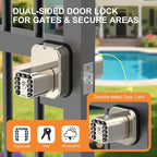 Richelock IU52 Double-Sided Keypad Door Lock, All-Weather, Fully Waterproof Keyless Entry with Dual-Sided Programmable Codes, Same Key Both Sides for Outdoor, Indoor, Gate & Fence
