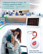 WNKRUN Wireless Calling System Caregiver Pager System 1200+ ft with 1 Display Receiver/Wireless Remote Control /10 Waterproof Call Buttons for Nursing Home Clinic Caregiver