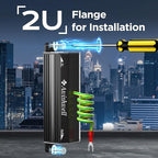 Awishwell Ethernet Surge Protector Gigabit, 10 Pack PoE++ RJ45 Surge Protector 1000Mbps, 20KA Metal Shielded Lightning Arrestor LAN Network CAT5/CAT6 Thunder Arrestor-Mounting Flange