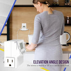 ENERLITES Heavy Duty Programmable Digital Plug-in Timer for Electrical Outlets, Timer Outlet for Lights, Lamps, Grounded Outlet, 7 Day Random, 120V 15A 1200W, HET07, White, 2 Pack