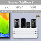 TotalMount Hole-Free Remote Holder – Eliminates The Need to Drill Holes in Your Wall (Premium White – Modern Design for 3 or 4 Remote Controls)