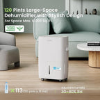 Waykar 120 Pints Energy Star Dehumidifier for Spaces up to 6,000 Sq. Ft at Home, in Basements and Large Rooms with Drain Hose and 1.14 Gallons Water Tank