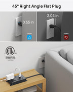 TROND Power Strip Surge Protector, 5 Widely-Spaced Outlets with 2 USB A and 2 USB C, ETL Listed, Wall Mountable, Flat Plug 5ft Extension Cord, 1300J, 14AWG Heavy Duty, for Office Kitchen, Black