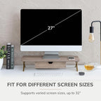 Anji Mountain Monitor Stand - Desktop Organizer & Laptop Riser, Ergonomic Monitor Riser, Space-Saving Monitor Stand for Desk, Durable Construction, Easy Assembly, Ideal for Home & Office,Biscotti