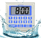 NUOSWEK Digital Timer Waterproof Shower Timer Shower Clock Direct Digit Entry Bathroom Kitchen Timer with Strong Magnet and Large LCD Display (Waterproof 13 Key)