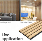 Art3d 4-Piece Wood Slat Acoustic Panels for Stylish Decor and Noise Reduction, 3D Textured Panel for Ceiling and Wall, Oak