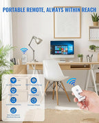 Remote Control Outlet Plug, WILAWELS Wireless Remote On Off Switch for Outlet, Remote Light Switch for Lamp, Light, Programmable, 100ft RF Range, 15A/1875W, Battery Included, FCC Listed W11RC1106