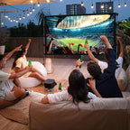 Projector Screen Outdoor, Vamvo Projector Screen with Stand Portable 80" Foldable ProjectorScreen, 10 Feet Indoor Movie-Screen with Carrying Bag for Home Theater Backyard Movie Night