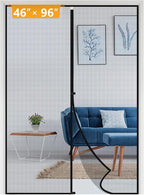 Yotache Door Net Screen with Magnet Fits Door Size 46 x 96, Screen Size 48" x 97" French Doors Net Heavy Duty Fiberglass Mesh Pets and Kids Friendly Black