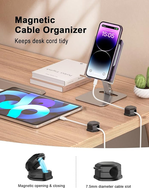 14 Pack Magnetic Cord Organizer - Cord Organizer for Desk - Cord Holder - Cord Holder for Nightstand, Magnetic Cable Clips, for Desk, Nightstand, Phone Charger, Computer, Home, Office, Car