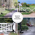 TOPENS AT12131S Solar Single Swing Gate Opener Heavy Duty Automatic Gate Motor for Single Swing Gates Up to 18ft, Electric Driveway Gate Operator AC Powered with Solar Panel Remote Control Kit