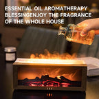 Fireplace Flame Air Diffuser Humidifier,7 Colors Aromatherapy Essential Oil Diffuser,Ultrasonic with Timer for Home,Bedroom,Office,Yoga (Dark Wood Grain)