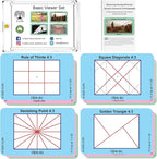 CLPA Basic Photographic Viewfinder Set: Rule of Thirds, Square Diagonals, Vanishing Point & Golden Triangle for Art, Photography, & Video