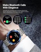 SOUYIE Smart Watch for Men,1.43''AMOLED Screen with 24 Hours Healthy Monitor, 100+ Sports Modes Fitness Tracker Watch, High-Capacity Battery Pedometer Calorie Smartwatch Compatible Android iOS