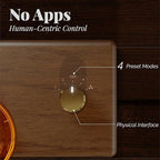 Amber Premium Glass Essential Oil Diffuser with Handmade Wood Base for Aromatherapy, Retro Waterless Scent Diffuser with Cool Mist, Rechargeable & Wireless Oil Nebulizer with LED & Timer, 2026 Model