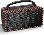 DINDIN Portable Bluetooth Speaker： 80W (Peak), 20H Playtime, Wireless Big Wood Boombox with Deep Bass, Subwoofer, TWS, Large, Loud Speaker for Party, Outdoor, Backyard, Beach, Home,Gift（Black+Brown）
