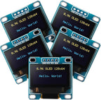 Weewooday 5 Pieces 0.96 Inch OLED Module 12864 128x64 Driver IIC I2C Serial Self-Luminous Display Board Compatible with Arduino/Raspberry PI(Blue and Yellow)