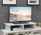 Convenience Concepts Designs2Go Wide TV Riser 42", for TVs up to 46" - Contemporary TV or Computer Riser for Living Room, Modern Office, Den, White Faux Marble