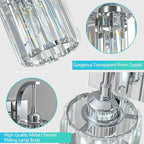FDPBY 4-Light Crystal Vanity Light, Modern Chrome Bathroom Wall Sconce with K9 Crystal Shades, 32.67" Long Over Mirror Lighting for Vanity, Makeup, Hallway, Elegant & Easy Install