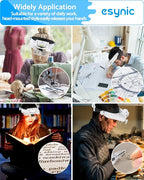 eSynic Comfortable Head Magnifier with Light Storage Case Rechargeable 1X-14X 5 Acrylic Lenses Double Lens Design Adjustable Headband Magnifying Glass for Reading Crafts Jewelry Repair Close Work