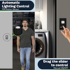 TOPGREENER in Wall PIR Motion Sensor Light Switch, Occupancy Sensor Switch, 𝐍𝐞𝐮𝐭𝐫𝐚𝐥 𝐖𝐢𝐫𝐞 𝐑𝐞𝐪𝐮𝐢𝐫𝐞𝐝, On/Off Override, 𝐒𝐢𝐧𝐠𝐥𝐞 𝐏𝐨𝐥𝐞, 4A, 500W, TSOS5-BKWP,Black,2 Pack