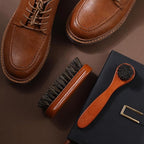 2 Pcs Horsehair Shine Shoes Brush Kit Polish Dauber Applicators Cleaning Leather Shoes Boots Care Brushes Suede Cleaner Brush(2 Pcs Style F)