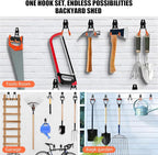 CRXCRC 6-Pack Small Square Heavy Duty Garage Hooks, Ideal for Hanging Ladders, Bikes, Tools, Garage, Garden, Basement, Shed, Utility Room Storage (Orange)