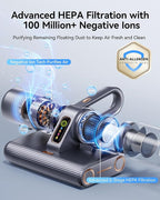 PureMatt Pro 35Kpa Max Suction AI Mattress Vacuum [100% Allergen, Dust & Pet Hair Removal] Bed Vacuum Cleaner with UV Lights, Ultrasonic, HEPA Filter & Sensor, for Bed, Sofa, Carpet, Corded, Gray