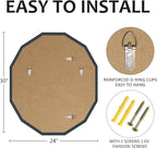 Bathroom Mirrors for Over Sink, Round Frameless Mirrors for Wall, 24x30 Inch Beveled Bathroom Mirror, Bathroom Vanity Circle Mirror for Bedroom Living Room Entryway Home Decor