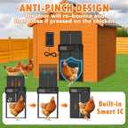 Automatic Chicken Coop Door Solar Powered, Aluminum Alloy Automatic Chicken Door with Large Size, 4 Modes, Timer & Light Sensor, Anti-Pinch Safety Design, LCD Display, Remote Control, Weatherproof