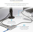 StarTech.com USB-C Docking Station for Windows and ChromeOS, Triple 4K HDMI DP Video, USB 10Gbps Hub, 100W Laptop Charging, GbE