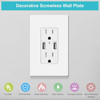 MLLIZH 20 Pack 1-Gang Screwless Wall Plate, Outlet Cover Plates, 4.57” H x 2.76” L, for Light Switch, Dimmer, GFCI, USB Outlet