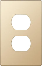 ENERLITES Elite Series Duplex Outlet Receptacle Cover, Screwless Wall Plate, Standard Size, 1-Gang 4.68" x 2.93", Unbreakable Polycarbonate Thermoplastic, UL Listed, SI8821-GD, Gold