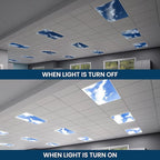 4-Pack 2x4 LED Flat Panel Light, Drop Ceiling Light Fixture with Cloud Design Tunable 30W-72W, 8750 Lumens 4000K/5000K/6500K CCT, 0-10V Dimmable Skylight ETL & DLC, 120-277V 48x24 Inch LED Panel