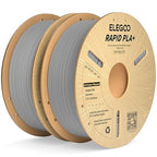 ELEGOO Rapid PLA Plus Filament 1.75mm Gray 2KG, PLA+ 3D Printer Filament for 600 mm/s High Speed Printing, Dimensional Accuracy +/- 0.02 mm, 2 Pack 1kg Cardboard Spool(2.2lbs)