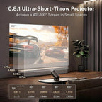 Mini Projector with WiFi 6 and Bluetooth 5.4 Built-in Android 11, 1080P 4K Support Portable Projector, Auto Vertical Keystone, LYNCAST 180° Rotatable Projector for Home,Outdoor OptiBarrel 500 Black