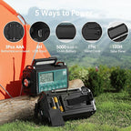 Emergency Weather Radio with AM/FM/NOAA/SW, 5 Ways Powered Solar Hand Crank Alert Radio with LCD Display&SOS, 5000 Portable Radio with Cellphone Charger, Flashlight, Reading Lamp, Headphone Jack