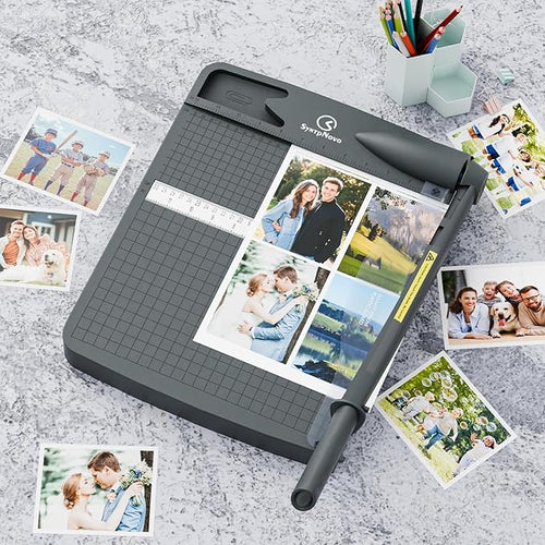 12 Inch Heavy Duty Paper Cutter, Guillotine Paper Cutter & Paper Trimmer, 12-16 Sheets Capacity Paper Cutting Board for Classroom, Crafting, Cardstock Gray
